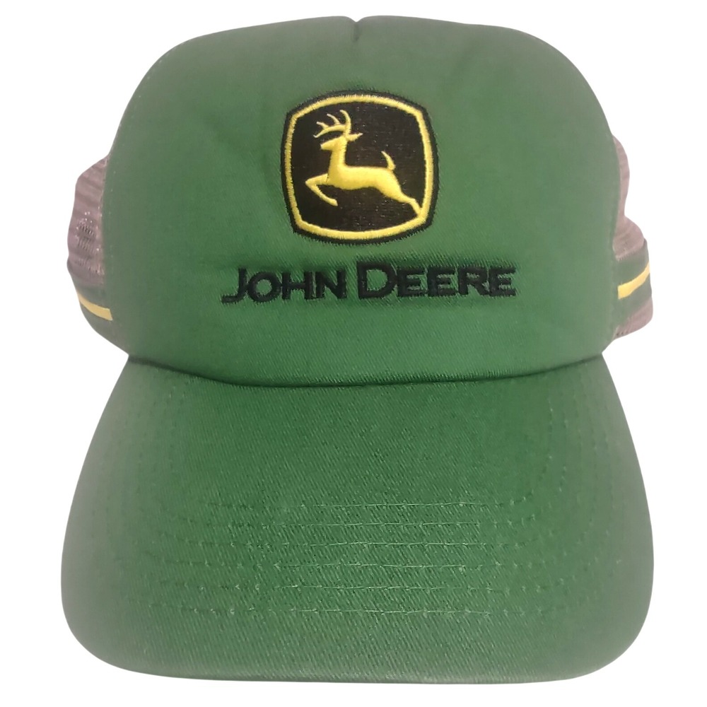 John Deere Green Trucker Hat Mesh Snapback Cap Logo‎ One Size
